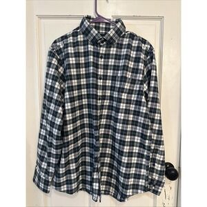 Mizzen+Main City Flannel Classic By Fit Shirt Sz Large White Kent Plaid $148‎